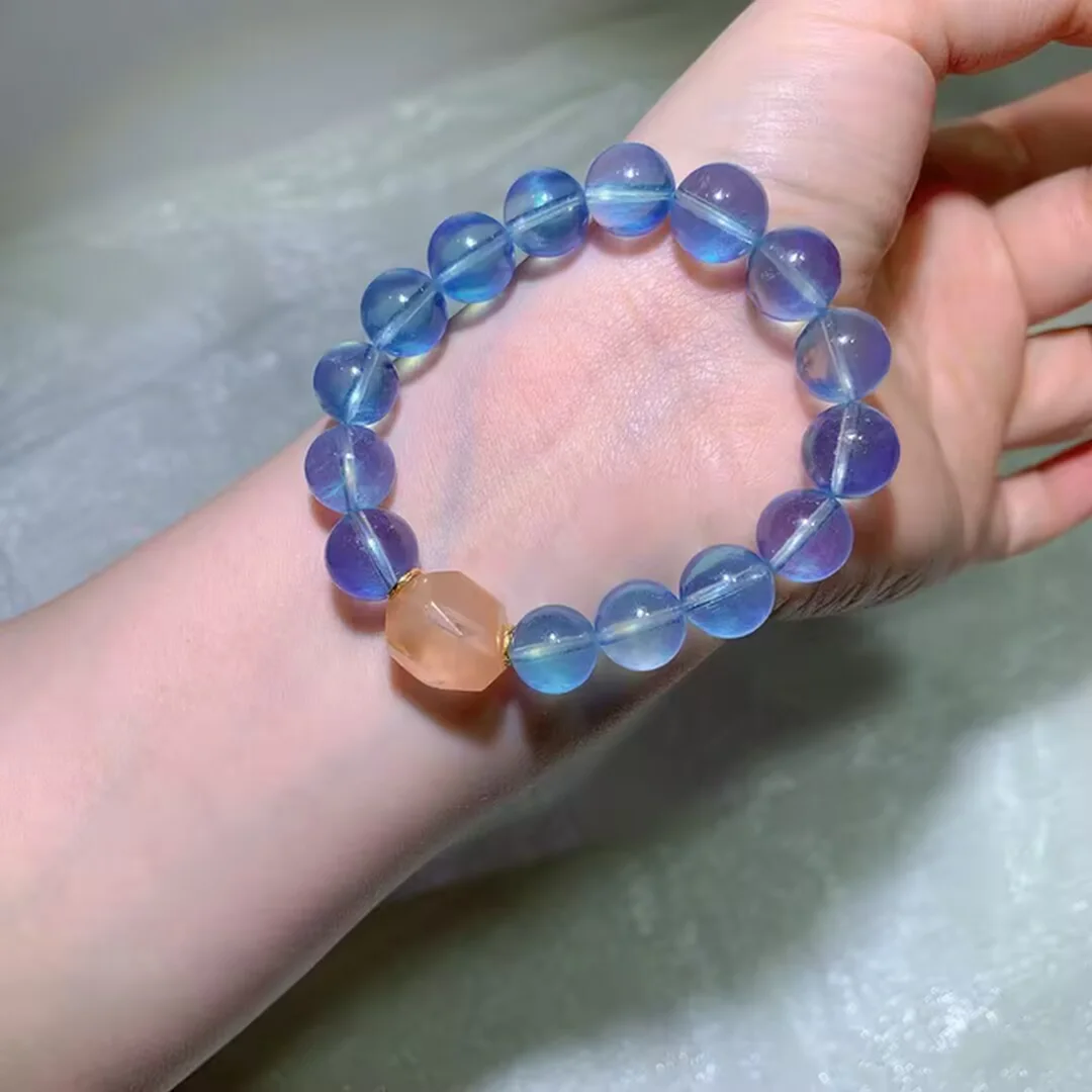 天然海蓝宝手链(11.5mm)