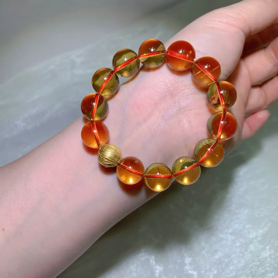 Natural Brazilian Citrine (巴西黄水晶) Bracelet (14.3mm)