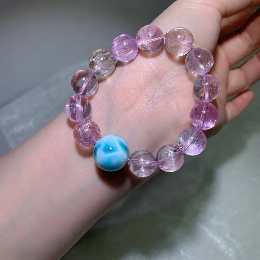 キャッツアイクンツァイト ブレスレット · ラリマーの珠 · 13.5mm