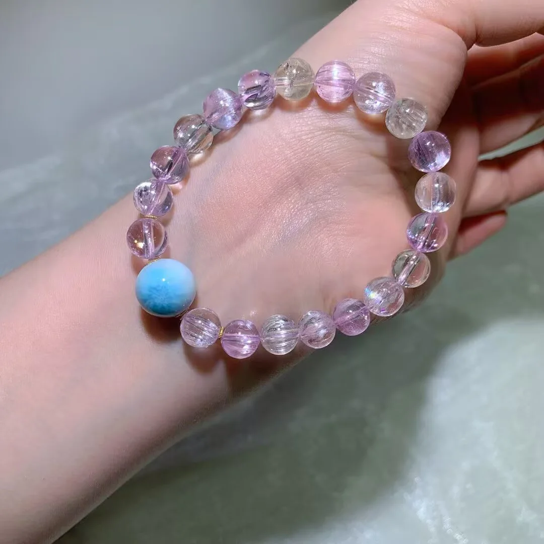 キャッツアイクンツァイト ブレスレット · ラリマーの珠 · 9.1mm