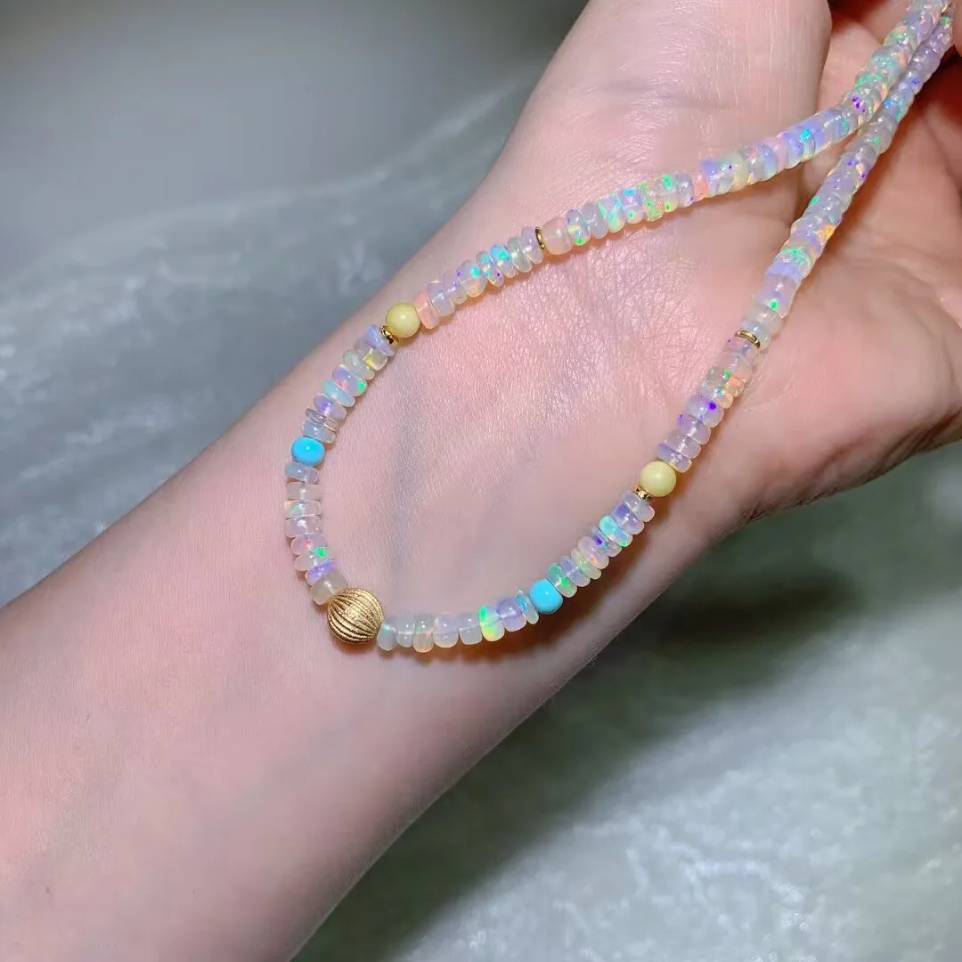 天然欧泊串珠项链(4.7mm) — 细节图