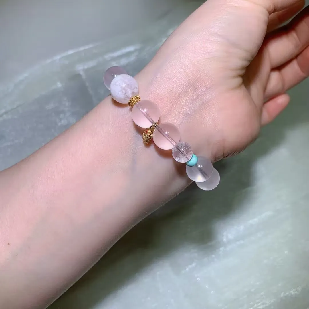 Natural Star Rose Quartz Bracelet — detail photo