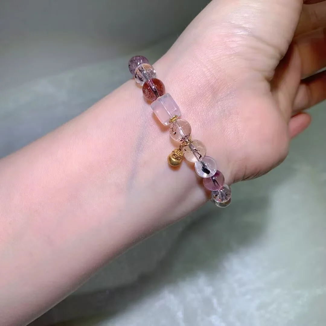 Super Seven Bracelet · Clear Lilac Mix · 8.5mm