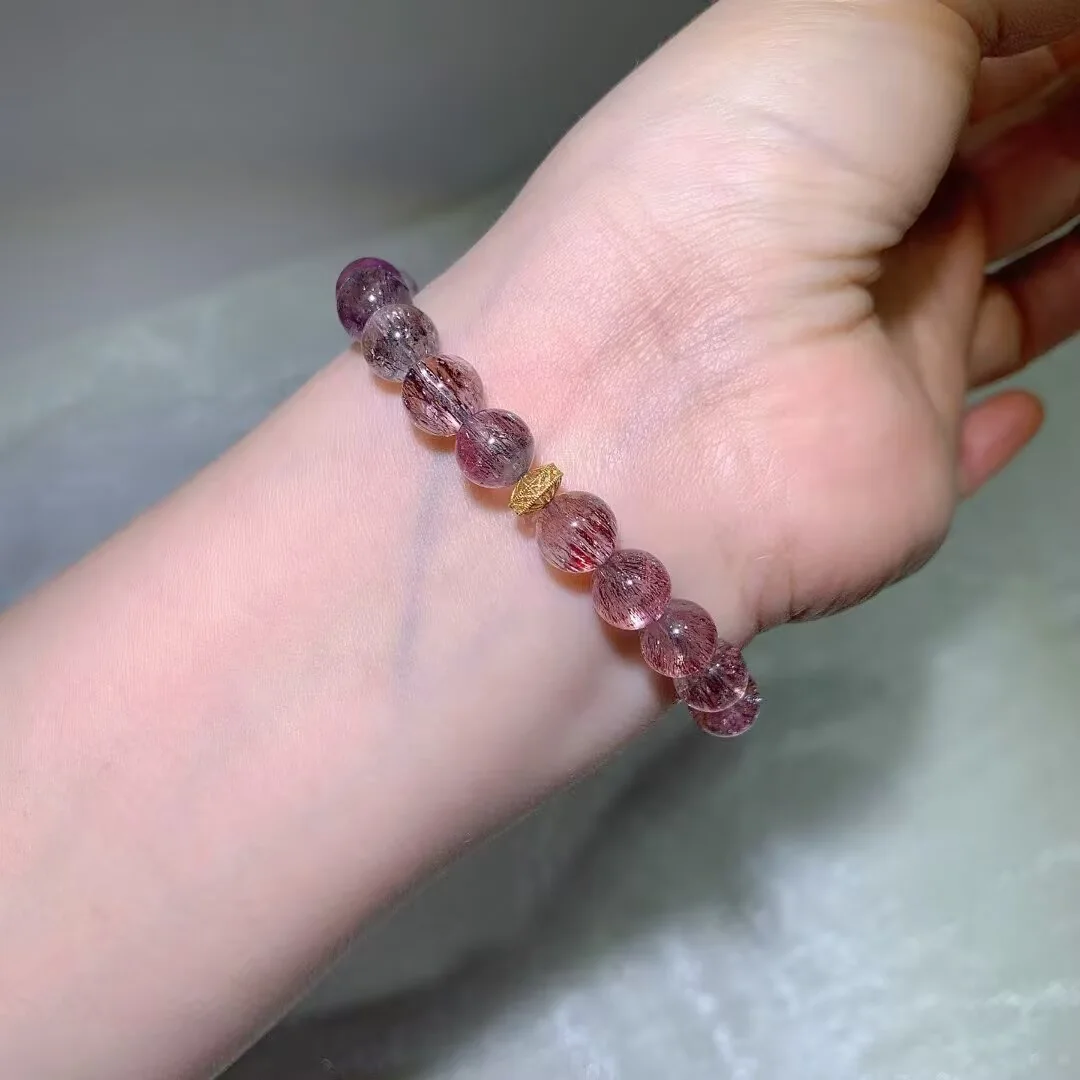 天然超七手链(玫粉淡紫 · 8.6mm)