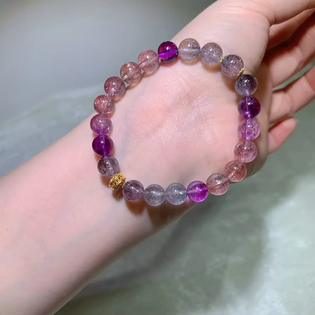Super Seven Bracelet · Filigree Bead · 8.6mm — detail photo
