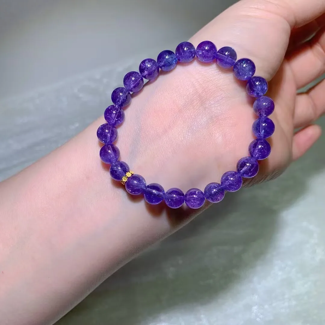 Tanzanite Bracelet · Rich Violet-Blue Strand · 8.2mm